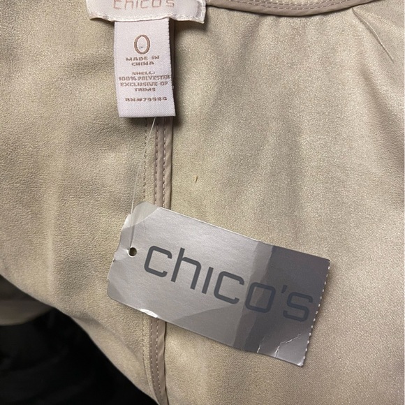 Chico’s Elongated Suede Taylor Vest Faux Size S/M Beige Willow Wind Fall Light - Picture 12 of 16